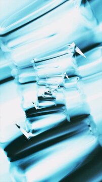 Refractive clear glass blocks creating a hypnotic 3D spiral loop for luxury and tech branding.
