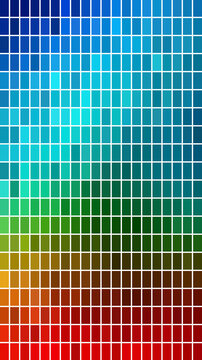 Smooth blue to red color gradient in a professional mosaic grid