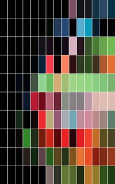 Multicolor grid pattern with various square color blocks in simple layout