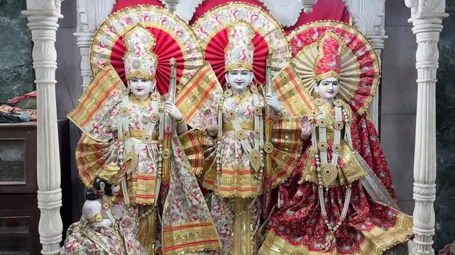 Idol of hindu god ram at temple. Lord ram of ayodhya.