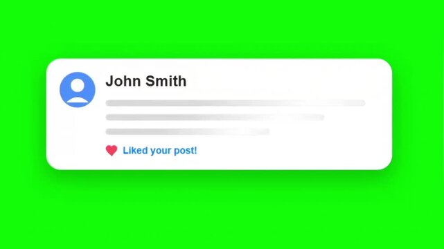 Social Media Comment Popup Animation Green Screen Background