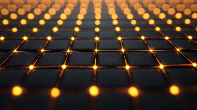 Qubit interactions shown as glowing strings crossing in 3D space