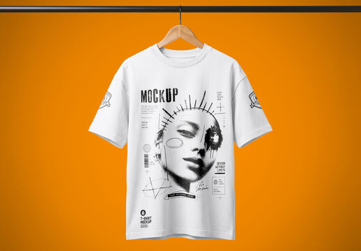 Graphic T Shirt Hanger Mockup