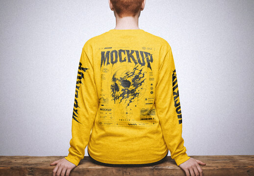 Long Sleeve Back View Mockup