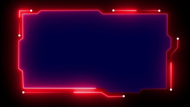 Futuristic Sci-Fi HUD Interface with Glowing red Tech Frame and Abstract UI Elements