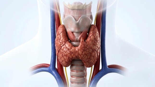 Human Thyroid Gland Anatomy Medical Illustration