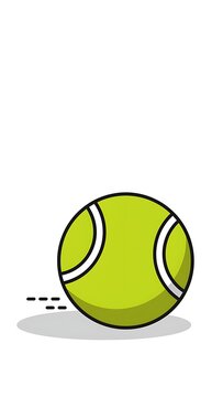 Green Tennis Ball with Motion Lines.
