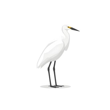 Cattle egret flat vector icon illustration