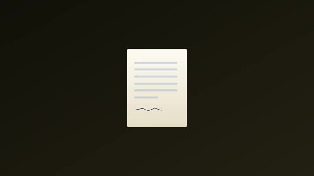 Business contract signing animation with fountain pen