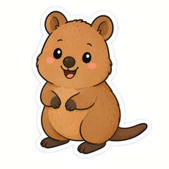 Fototapeta premium Cute Kawaii Quokka Sticker Illustration