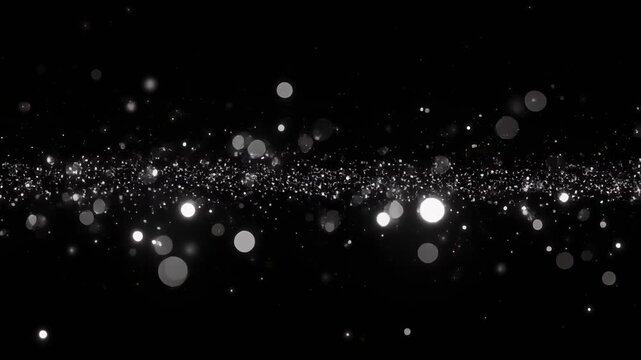 Bubbles floating in dark water close-up timelapse
