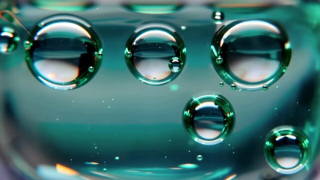 bubbles rising in clear water tank with fish swimming