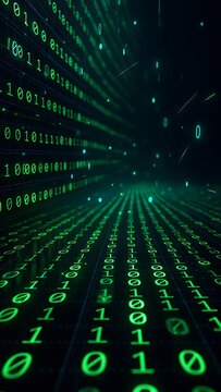 Green Binary Code Digital Background.