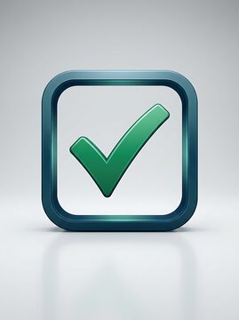 Green Checkmark in Square Button.