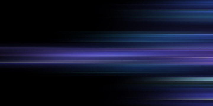 Abstract blue light trails in the dark, motion blur effect