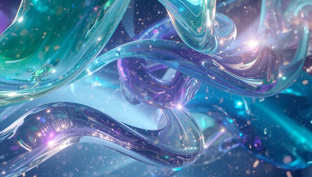Generative AI depicts a mesmerizing abstract swirl of luminous colors