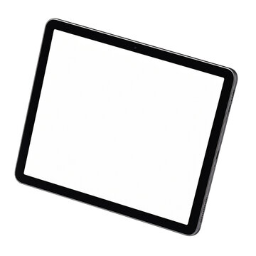 Tablet Screen Display: A sleek, modern tablet with a blank, white screen, ready for content creation or display. Perfect for mockups and digital presentations.