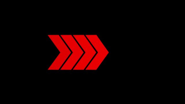 arrow icon concept animation left to Right direction looping. animation right to left direction looping arrow loading and navigation symbol on black .