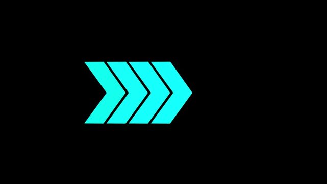 arrow icon concept animation left to Right direction looping. arrows icon right to left animation concept. left-directional arrow loop animation. 4k animated arrows for the overlay video layer