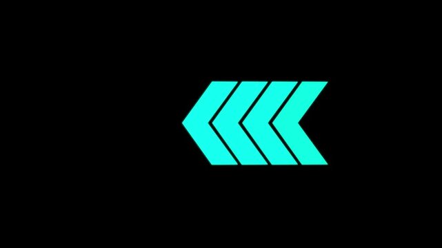 arrow icon concept animation right to left direction looping. Animated arrows for the overlay video layer. arrow icon concept animation.