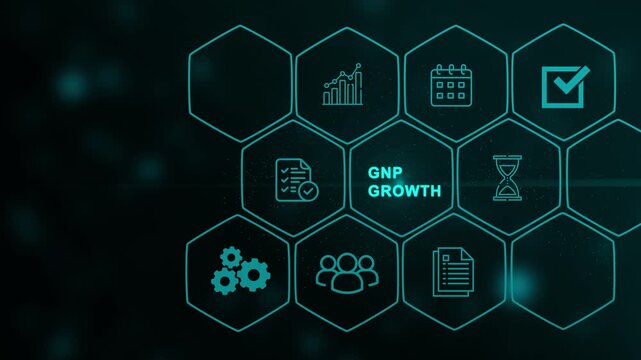 Analyzing Global GDP Growth Projections For Featuring Modern Digital Business Icons For Strategic Economic Forecasting And Financial Markets.
