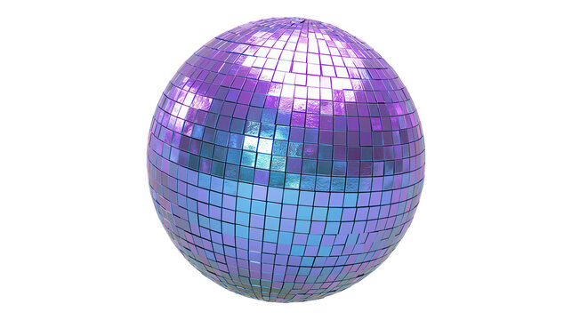 Purple and blue disco ball with mirrored squares