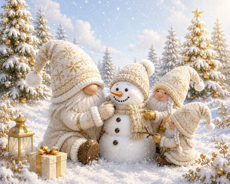 Gnomos e bonecos de neve
