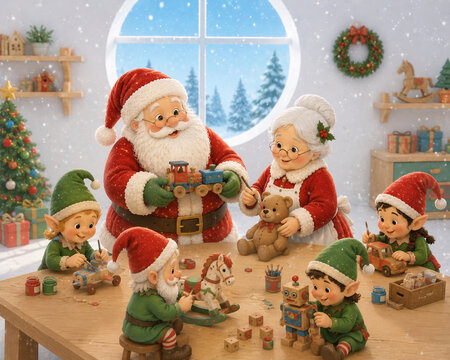 F&aacute;brica de brinquedos Papai e Mam&atilde;e Noel