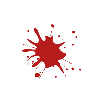 Red Paint Splash Ink Splatter Vector Isolated on White Background
