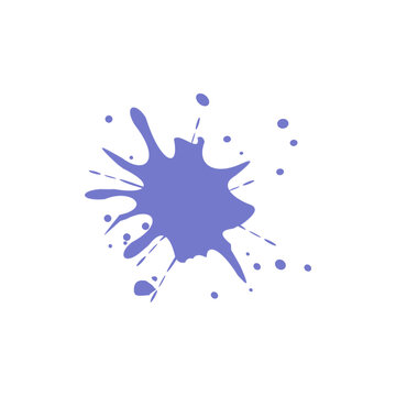 Purple Ink Splatter Paint Splash Isolated on White Background Vector