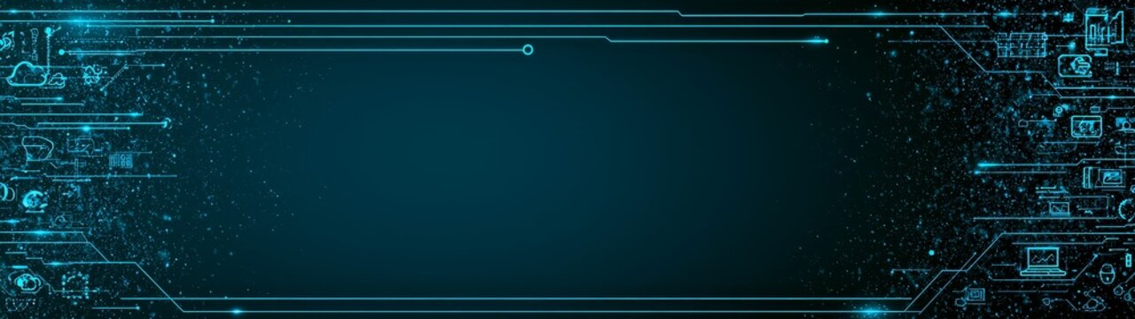 Futuristic digital background with ai elements for workflow automation and intelligent automation concepts