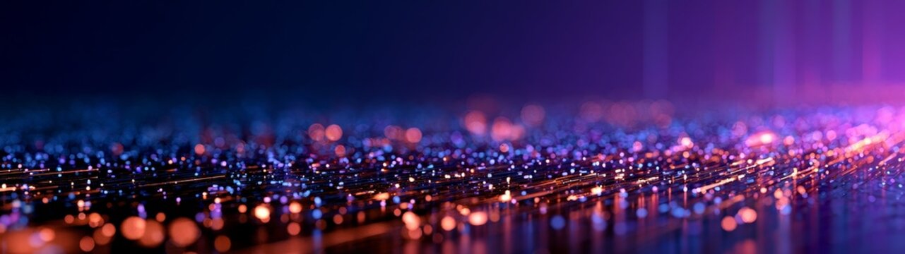 Illuminated abstract lights and bokeh effects symbolizing artificial intelligence and machine learning innovations