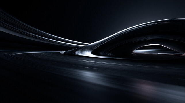 Futuristic Abstract Metallic Curved Wave Background for Technology