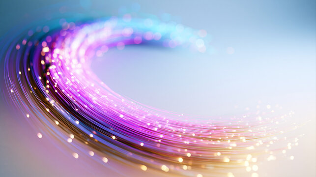 Abstract Fiber Optic Light Cable for High Speed Internet Data Transfer