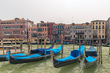 Scenic View of the Grand Canal with Historic Buildings in Venice, Italy © roobcio