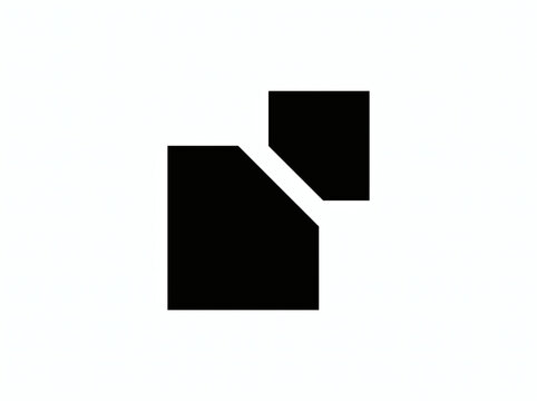 Bold geometric logo featuring two black squares split diagonally. Minimalist vector symbol for architecture, modern consulting, fintech, software development, and corporate branding.