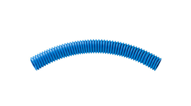 A blue flexible tube on transparent background