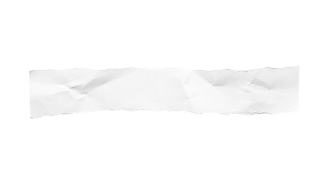 A crumpled piece of white paper on transparent background