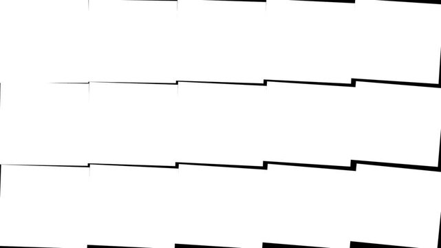 Abstract geometric pattern with vertical lines transforming into diagonal shapes during animation