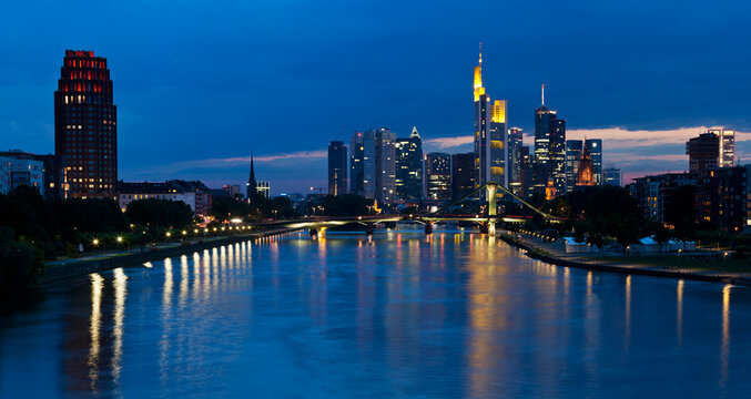 Germany, Frankfurt, View of city at night