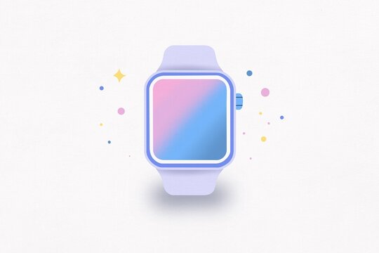 Pastel smartwatch illustration shows modern digital connectivity