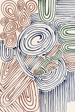 Abstract illustration features dynamic lines and colorful spirals