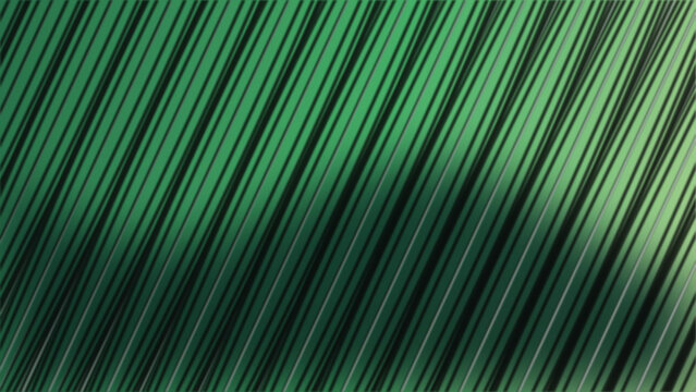 Abstract diagonal green and black striped pattern with gradient light shadow depth textured design dynamic background artistic geometric concept