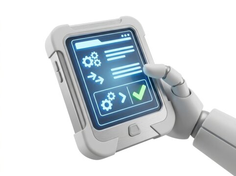 Production Compliance, Industrial engineer evaluating standardized workflow using digital checklist 
