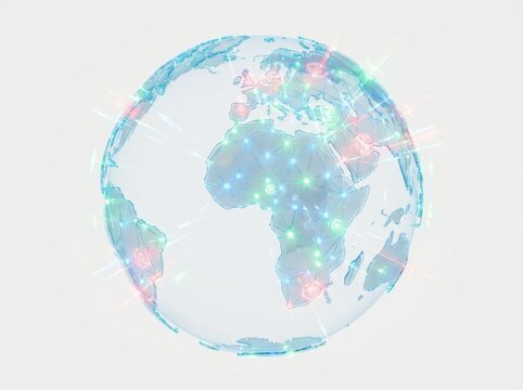 Cyber Incident Response, Holographic global attack map with dynamic threat indicators 