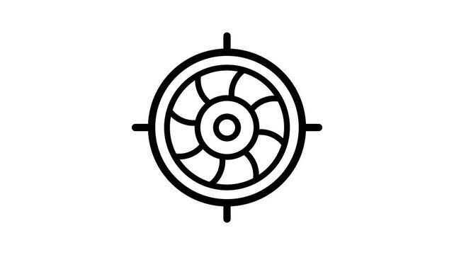Jet engine icon animation isolated on white background