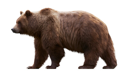 Fototapeta premium Brown bear walking profile view
