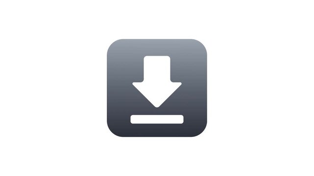 Modern download icon graphic for digital interfaces, representing file acquisition, content transfer, and data retrieval across web and mobile applications