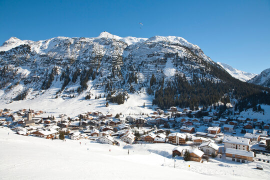 Austria, Vorarlberg, View of ski region