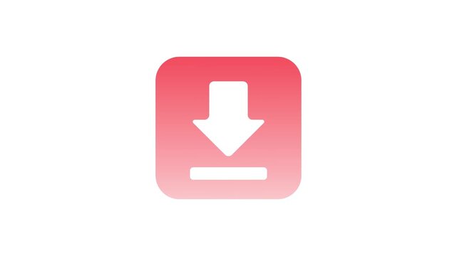 Modern red gradient square icon with a white downward arrow and line, symbolizing the universal function of downloading digital files, data, and content